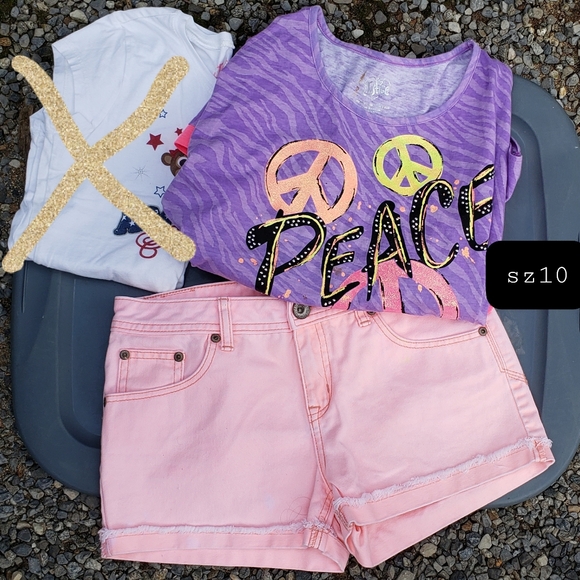 Justice cold shoulder shawl type top sz 8/10 - Picture 4 of 4